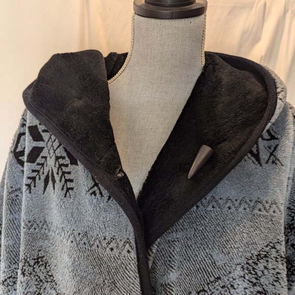 NORDIC LIGHTS Womens Reversible Fleece Jacket Aztec Winter Mountain MEDIUM - Picture 3 of 11
